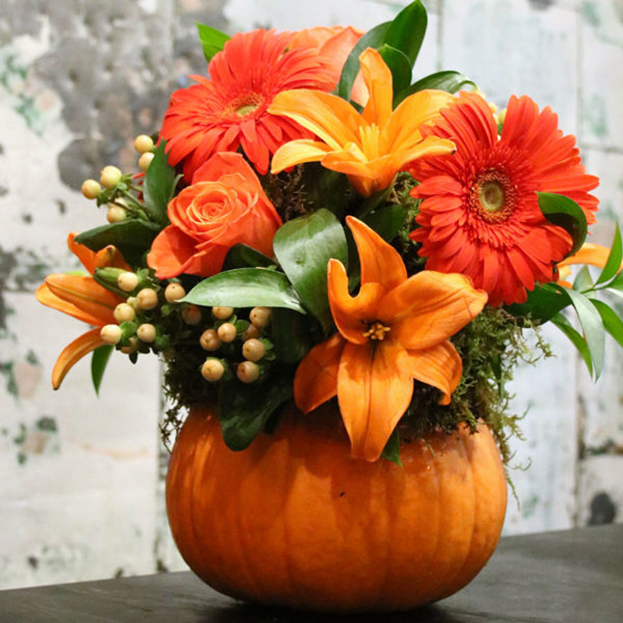 Our Autumn Obsession: Pumpkin Vase Arrangement